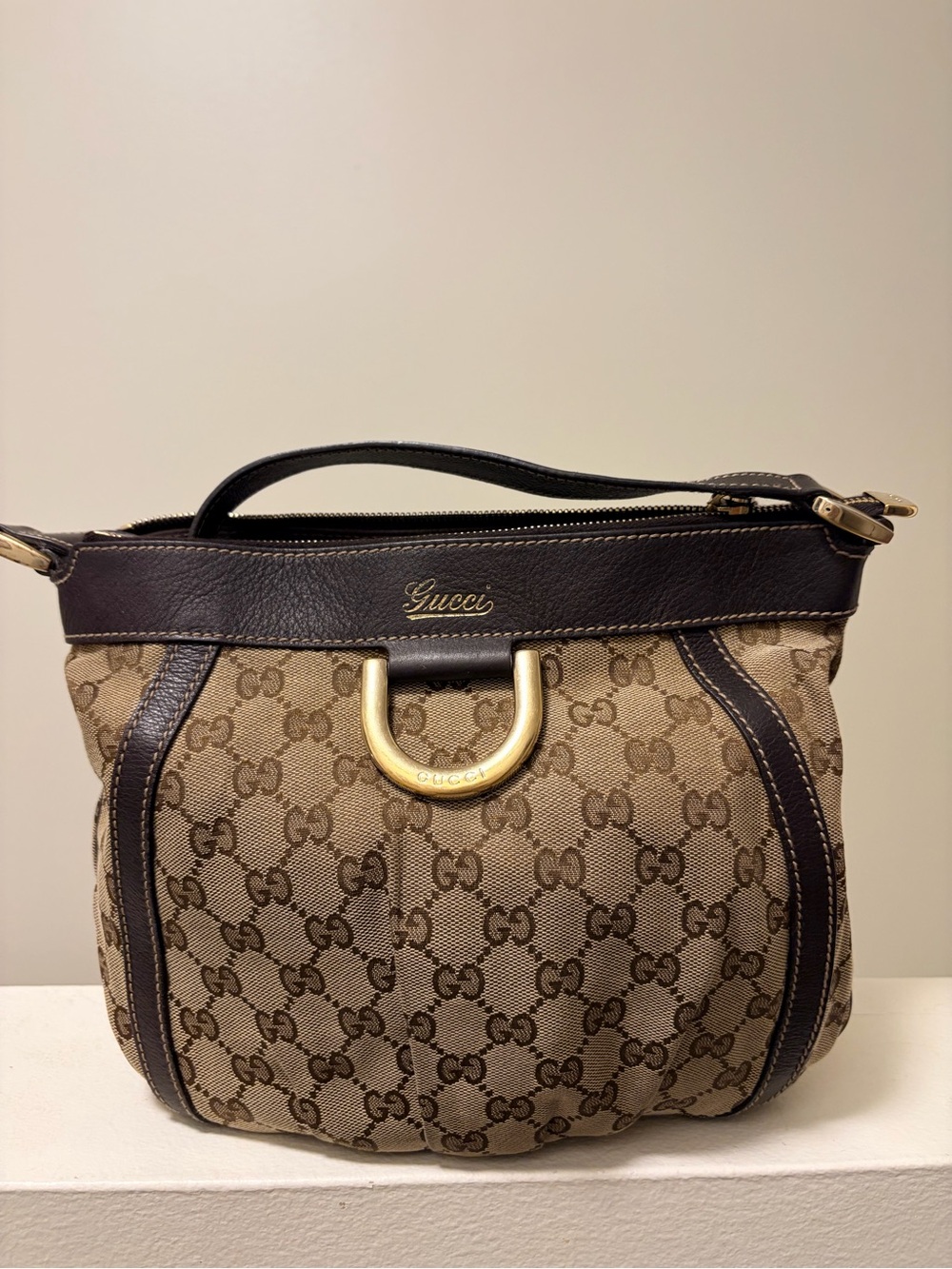 Authentic Gucci Brown GG Canvas Shoulder Bag